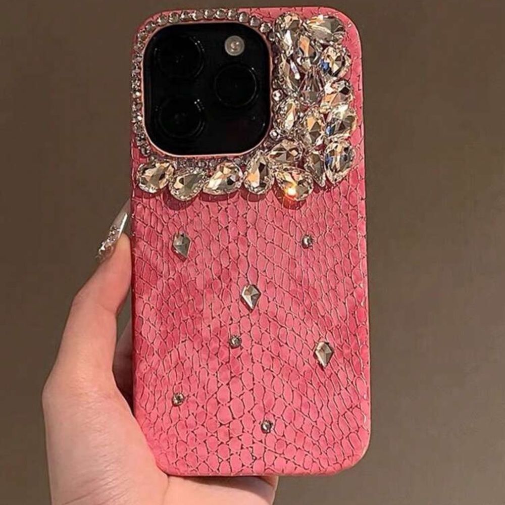 Luxury Pink Rhinestone iPhone 16 Pro Max Case - Picture 3 of 6